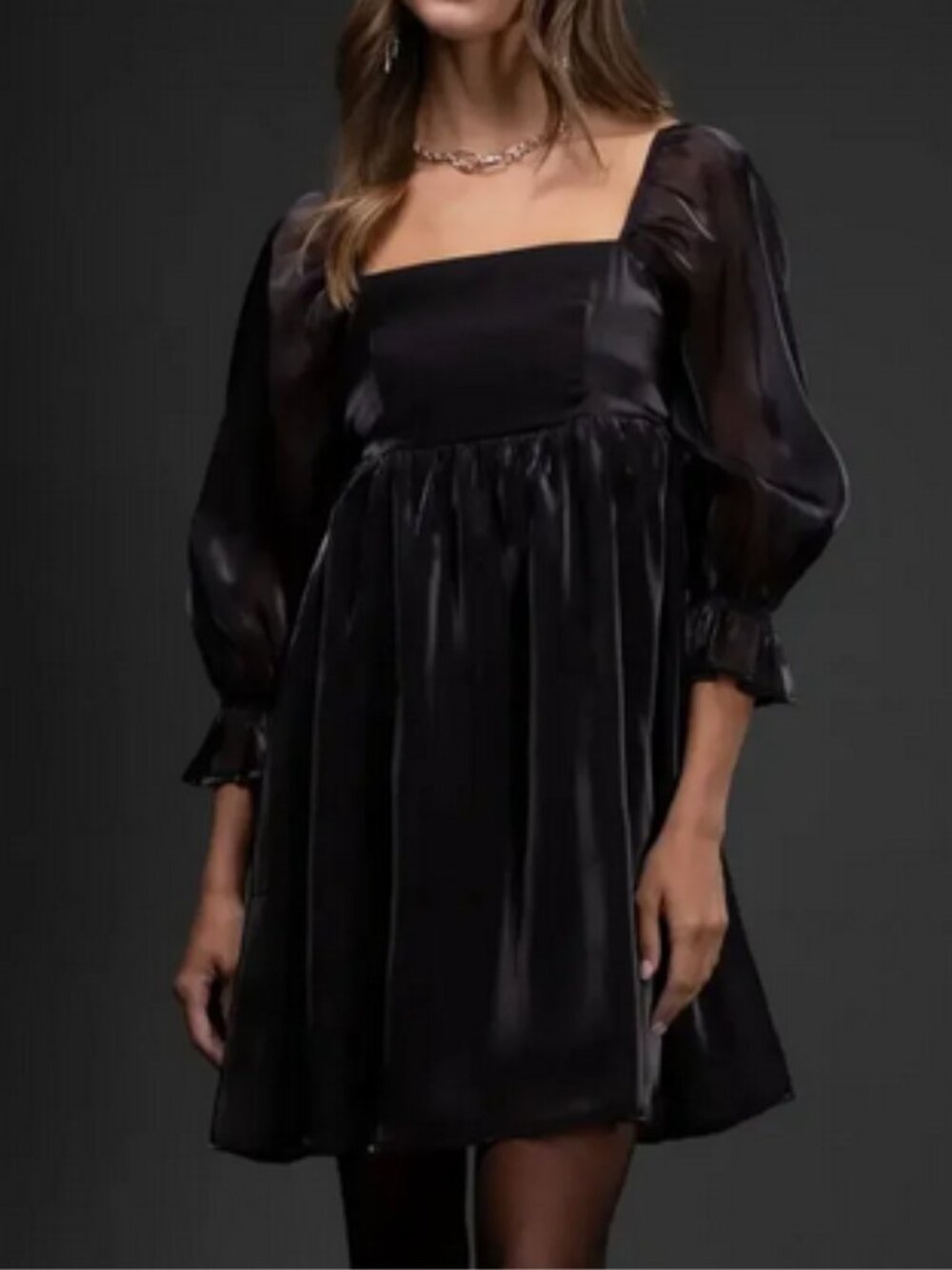 Thirty Thirty black Seeing Stars babydoll dress, Small.